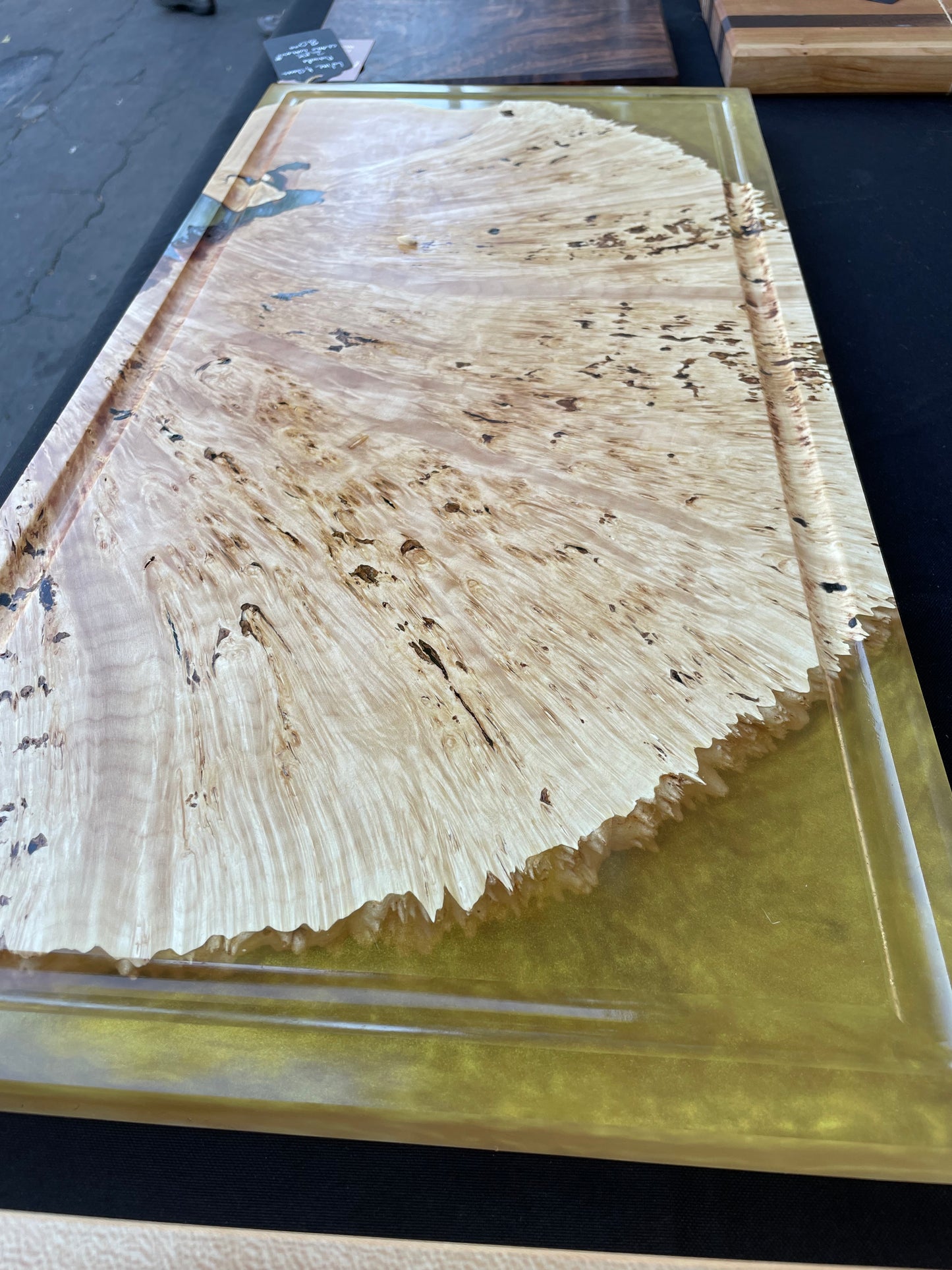 Maple Burl & Gold Resin Board