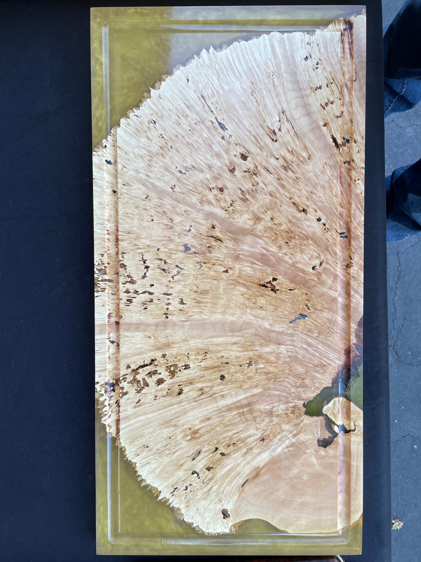 Maple Burl & Gold Resin Board